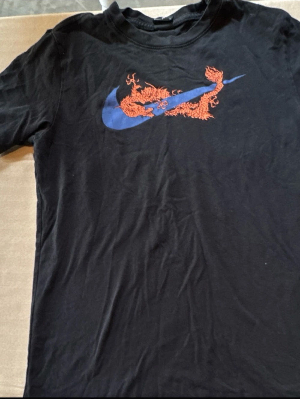 Nike Black Crewneck Tee with White Swoosh Tag #43‎